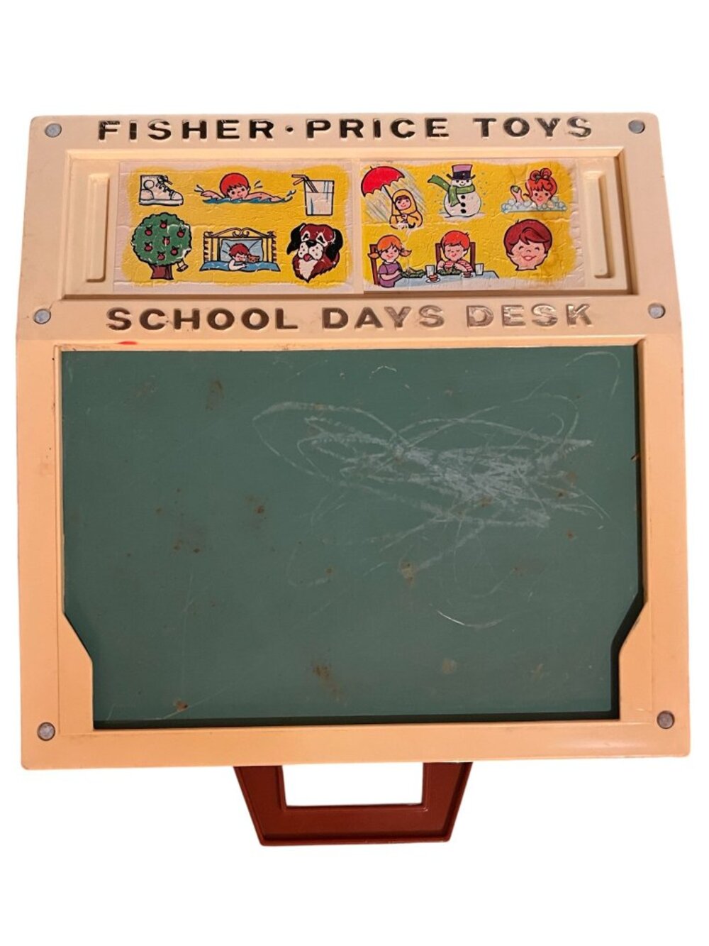 Fisher-Price School Days Desk W/ Magnetic Letters & Numbers 1972 Educational Toy